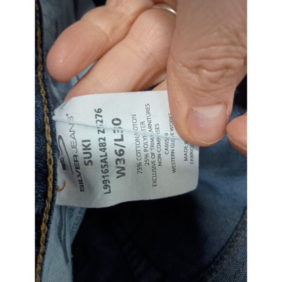 Silver Jeans Womens Suki Bootcut Jeans Size 36 Dark Blue Wash Denim Mid Rise - Picture 10 of 10